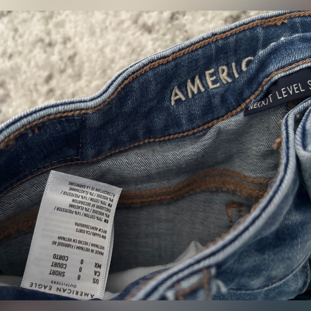 American Eagle Next Level Stretch Skinny Jeans Medium Wash Size 0 Short - Picture 4 of 4